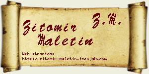 Žitomir Maletin vizit kartica